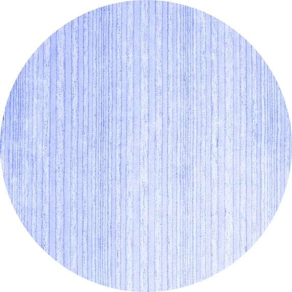 Ahgly Company Indoor Round Abstract Blue Contemporary Area Rugs, 3' Round