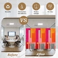 thumbnail image 5 of Pink Orange Window Privacy Film, Geometric Modern Abstract Oil Painting Static Cling UV Sun Blocking Heat Control Window Tint Day and Night, Non-Adhesive One Way Windows Privacy Cover 17.7''x78.7'', 5 of 7