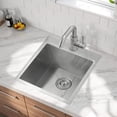thumbnail image 4 of Drop in Stainless Steel Kitchen Sink  Inch Gunmetal  Top Mount Laundry Utility Sink  Inch Deep Single Bowl Basin Wet Bar Prep Sink, 4 of 5