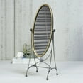 thumbnail image 5 of Gray and Gold Oval Vanity Floor Mirror, 5 of 5