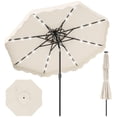 thumbnail image 1 of Gymax 9 FT Solar LED Outdoor Umbrella Push-Button Tilt & Crank 24 LED Lights & 8 Ribs Beige, 1 of 9
