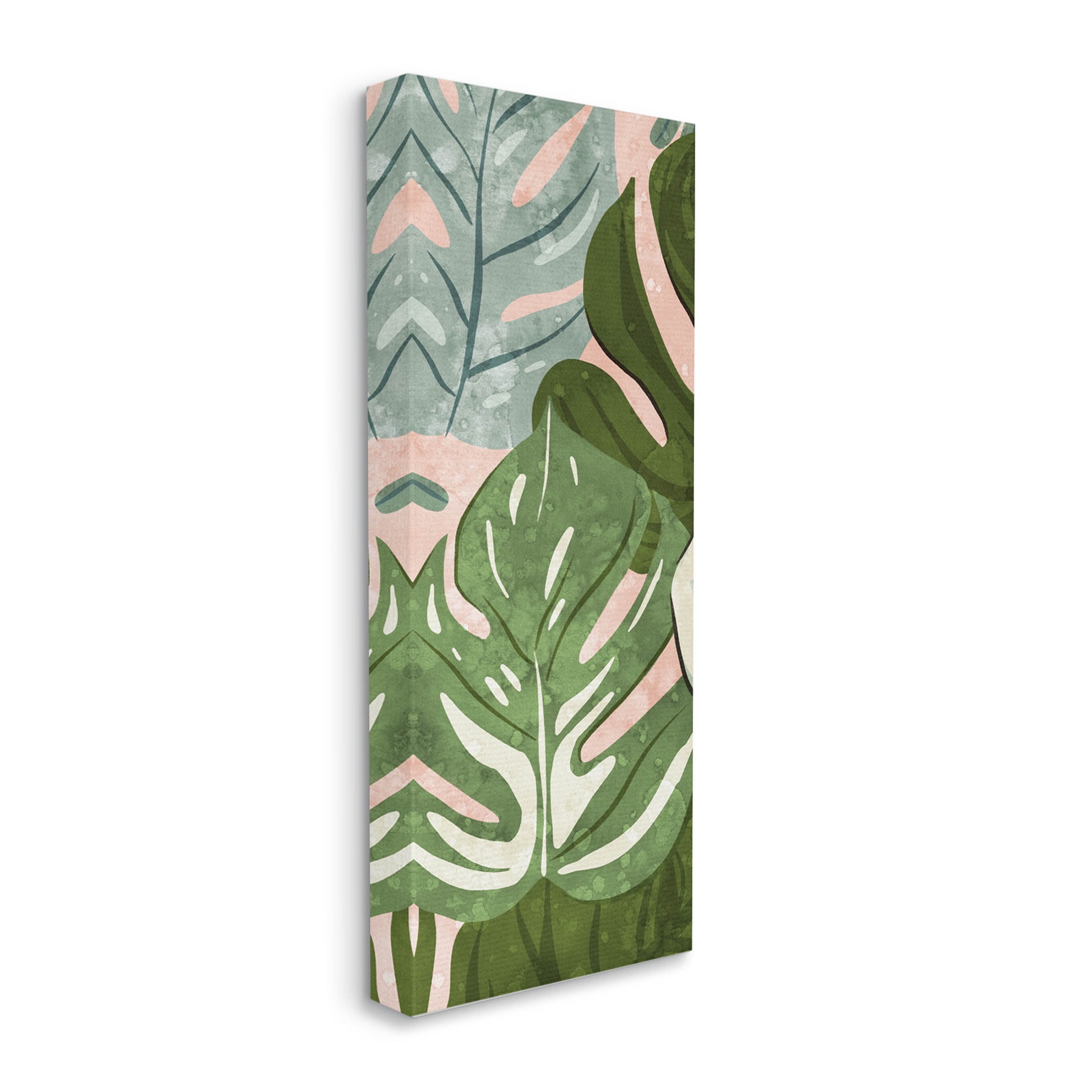 Varied Monstera Leaf Pattern Botanical & Floral Graphic Art Gallery Wrapped Canvas Print Wall Art