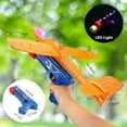 thumbnail image 6 of Allaugh 2 Pack 17.5" Airplane Launcher Toys, 2 Flight Modes LED Foam Glider Catapult Plane, Outdoor Sport Flying Toy for Kids Boys Girls 4-12 Y, 6 of 8