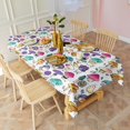 thumbnail image 3 of Colorful Mushroom Cartoon White Pattern Rectangle Tablecloth 60"x102",Waterproof Polyester Rectangle Table Cloth, Wipeable Spillproof Polyester Tablecloth for Dining, Camping, Indoor and Outdoor, 3 of 6
