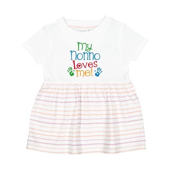 Inktastic Nonno Loves Me Girls Baby Dress