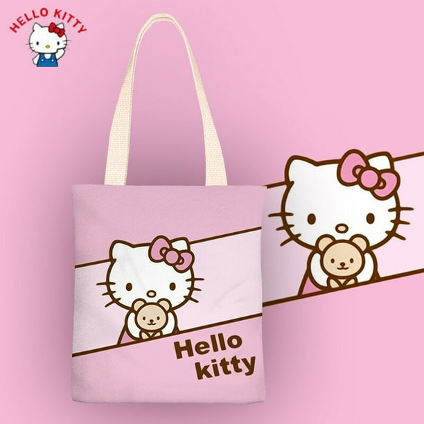 Hello Kitty monederos y bolsos de lona para mujer bolso escolar Simple de un solo hombro para estudiante bolso de mano Sanrio para nina Bodega Aurrera en linea