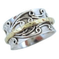 thumbnail image 1 of Energy Stone 925 Sterling Silver Radha Meditation Spinner Ring (US05) (8), 1 of 5