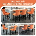 thumbnail image 2 of Bar Stools Set of 2, LEGAHOME Velvet Counter Height Bar Stools with Back, Button Tufted Upholstered Kitchen Island Chairs with Nailhead Trim, Solid Wood Legs, Footrest, Orange, 2 of 9
