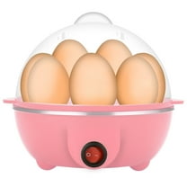 DISEN Rapid Egg Cooker Electric for Hard Boiled, Poached, Scrambled Eggs, Omelets, Steamed Vegetables, Seafood, Dumplings, 7 capacity, with Auto Shut Off Feature,Pink
