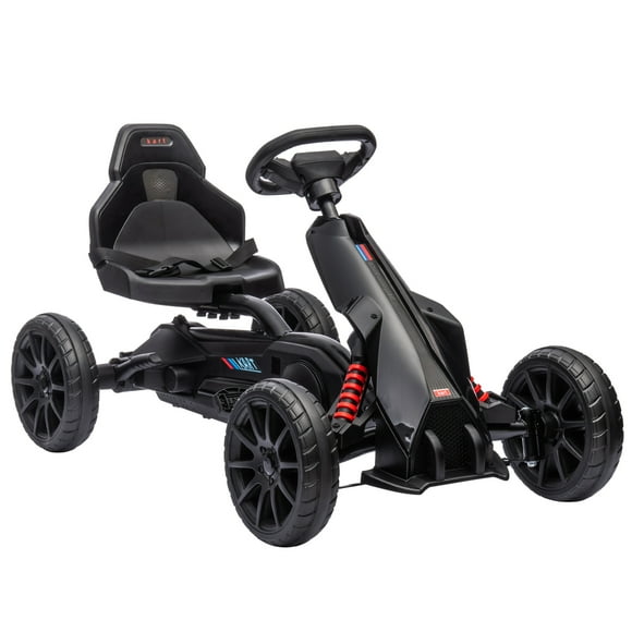 Aosom Go Kart for Kids with Adjustable Seat for 3-8 Years, Black