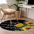 thumbnail image 4 of Yellow Sunflowers Round Area Rug 4Ft Washable Circle Rugs for Bedroom Dining Room, Farmhouse Floral Rustic Botanical Black Non-Slip Carpet Floor Mats Indoor Outdoor Carpet Runner Aesthetic Home Decor, 4 of 8