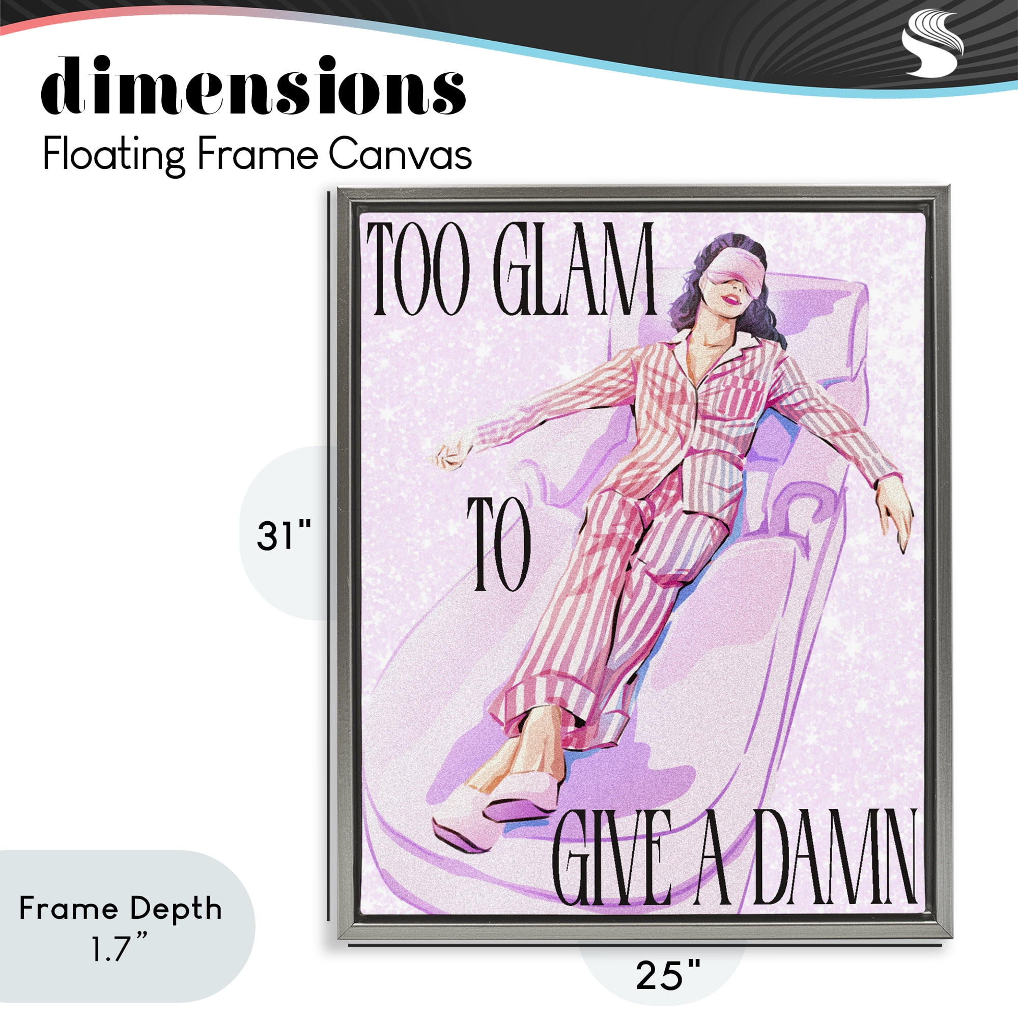 Stupell Industries To Glam To Care Gray Framed Floater Canvas Wall Art, design by Ziwei Li
