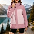 thumbnail image 6 of Vivianyo HD Women's Color Block Oversized Hooded Rain Jacket, Winter Thick Warm Windproof Graphene Jacket for Women, Sizes S-3XL, 6 of 9