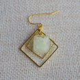 thumbnail image 6 of Cairui Design Green Glow in the Dark Cube Gold Plated Square Geometry Drop Earrings Handmade Women, 6 of 9