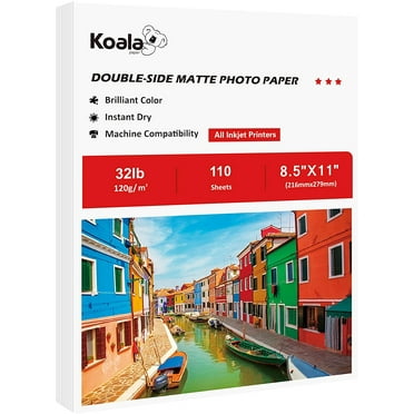 Koala Double Sided Photo Paper 8.5X11 Semi-gloss 200 Sheets 32LB Thin ...