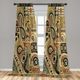 thumbnail image 3 of Ambesonne Bohemian Curtains 2 Panel Set, Grunge Tribal Paisley Leaf, Pair of - 28" x 63", Khaki Pale Rust Amber, 3 of 4
