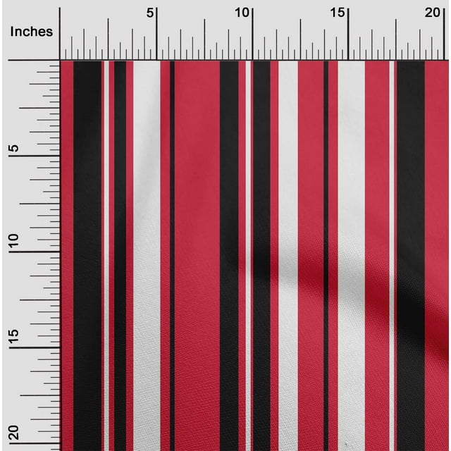 oneOone Coton Cambric Tissu Rouge Vif Rayures Matière de Robe Tissu Imprimé Tissu au Mètre 56 Pouces Wide-YL3