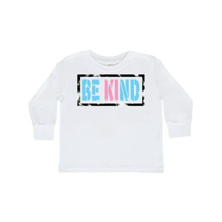 

Inktastic Be Kind Stencil in Trans Colors Gift Toddler Boy or Toddler Girl Long Sleeve T-Shirt