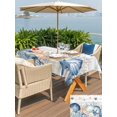 thumbnail image 5 of Outdoor Tablecloth with Umbrella Hole for Patio/Picnic/Party/Camping, Navy Blue Coastal Waterproof Table Cloth Rectangle Table Cover Washable, Shell Starfish Coral Nautical Wooden Ocean (60"x 120"), 5 of 9