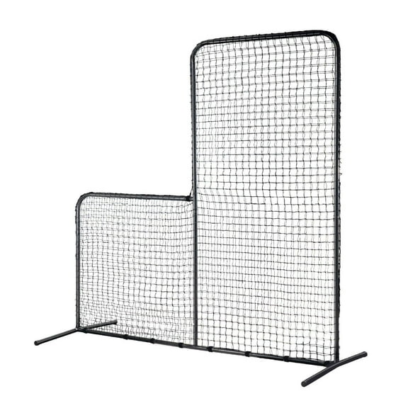 Baseball L Screen, 7x7ft Pitching Net, Softball Safety Screen with Carry Bag & Stakes, Heavy Duty Pitcher Protection Net for Training