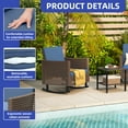 thumbnail image 5 of ModFusion 3-Piece Outdoor Wicker Rocking Chair Set with Cushions & Table, 400lbs, Blue, 5 of 10