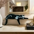 thumbnail image 2 of Bowery Hill Contemporary Geometric Lying Cat Figurine in Black, 2 of 4