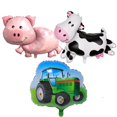 thumbnail image 1 of Set de globos de foil de animales de granja con vaca, cerdo y tractor, 1 of 4