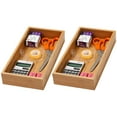 thumbnail image 2 of YBM Home Bamboo Drawer Organizer Storage Box for Kitchen Drawer, Junk Drawer, Office, Bedroom, Children Room, Craft, Sewing, and Bathroom, 6 in. W x 15 in. L x 2 in. H (2-Pack), 2 of 9