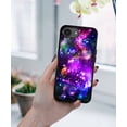 thumbnail image 5 of WIRESTER Shockproof Soft Rubber Cover Case for Apple iPhone 16e 6.1" 2025, Purple Nebula Galaxy, 5 of 5