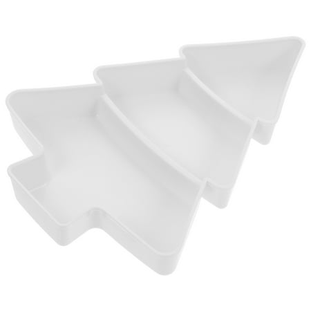 

BERTDOMD 3pcs Creative Christmas Tree Shape Fruit Plate Household Plastic Nuts Snacks Plates Portable Dishes Serving Tray (White)
