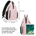 thumbnail image 4 of Mosiso Sling Backpack, Multipurpose Crossbody Shoulder Bag with Front Buckle Pouch&Reflective Strip For Hiking,Travel,For Women Men,Pink, 4 of 7