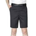 thumbnail image 2 of Yuyuzo Mens Dress Pants Casual High Waisted Straight Leg Flat Front Solid Color Office Work Shorts, 2 of 4