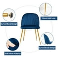 thumbnail image 6 of Newnno Velvelt Dining Chair Modern Upholstered Armless Dining Chairwith Mental Legs for Kitchen Living Room Set of 2, Dark Blue, 6 of 6