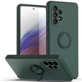 thumbnail image 3 of Liquid Silicone Magnetic Bracket Ring Soft Phone Case For Samsung A54 A53 A52 A51 A71 A34 A32 A22 A73 S23 Ultra Plus S21FE Cover, 3 of 5