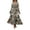 Brown Flower, variant on Women's Printed Surplice Long Sleeve Maxi Dress 100% Polyester Fabric for Flattering Silhouette and Everyday Wear