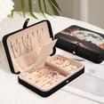 thumbnail image 6 of Leather Jewelry Box Rectangular 8.27x5.5x1.78In Travel Jewelry Storage Earrings Necklace Bracelet Watch Brooch Storage Wolf Of The Night, 6 of 8