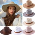 thumbnail image 2 of Sombrero de paja para hombre y mujer, visera ancha con protección UV, ideal para vacaciones, playa, Verano, 2 of 4