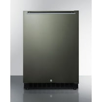 24" Wide Built-In All-Refrigerator, ADA Compliant, Black Stainless Steel, LHD