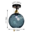 thumbnail image 2 of FSLiving Gimbaled Lamp, Zipper Switch 12V RV Decorative Interior Lighting Hallway Light Fixtures Ceiling Mount, E26 2700K Bulb Included Dark Blue Hammered Semi Flush Mount for RV Camper, 2 of 7