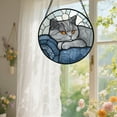 thumbnail image 5 of Gnwei Stained Glass Window Hanging Cute Cat 7.8" - Suncatcher Door Garden Sun Catcher Decor Birthday Mother's Day Christmas Comfort Gifts for Lost Pet Woman Mom Friend, 5 of 9