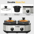thumbnail image 4 of Sunvivi Dual Slow Cooker Buffet Server with 2 Glass Lids and 3 Temp Settings for Parties, 4 of 6