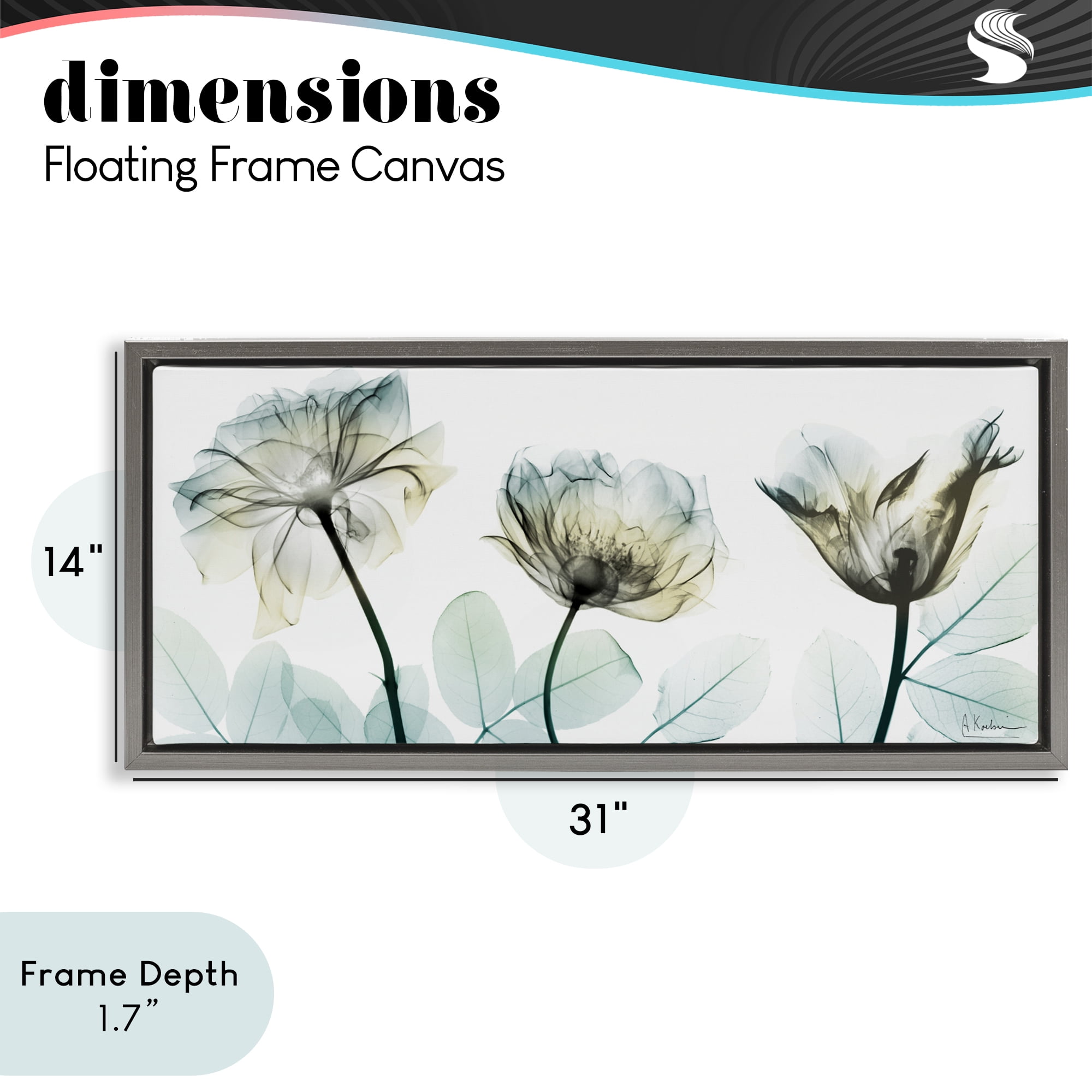 Stupell Industries Jewels Of Passion Gray Framed Floater Canvas Wall Art, design by Albert Koetsier