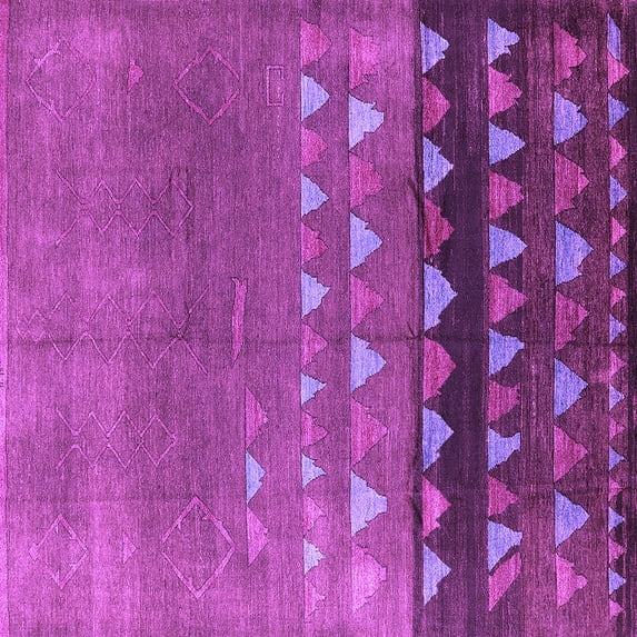 Ahgly Company Indoor Square Solid Purple Modern Area Rugs, 5' Square