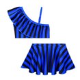 thumbnail image 4 of SUEE Girls Black Swimsuit, One-Piece Stripe Swimwear Bathing Suit, Size 3-10T, 4 of 4
