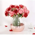 thumbnail image 4 of 1 ramo de rosas artificiales, arreglo de 12 cabezas, ramo de seda para fiestas en el hogar, oficina, decoración nupcial y de boda, 4 of 6