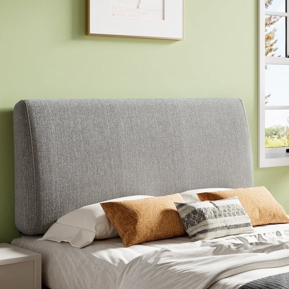 Pinmoco Upholstered Foam Headboard for Queen Bed, Height Adjustable and Ergonomic Head Board, Fabric Gray