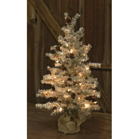 The Holiday Aisle Tinsel Silver Pine Artificial Christmas Tree With The Holiday Aisle Tinsel Silver Pine Artificial Christmas Tree With Clear White Lights