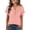Pink #46, variant on KDDYLITQ T Shirts for Women V Neck Button Down Baggy Tees Roll Short Sleeve Solid Color Workout Tops Lightweight Loose Fit Soft Shirts Coffee 2XL