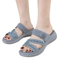 thumbnail image 1 of Women's Wedge Sandals Breathable Open Toe Slides Sandal Comfortable Open Toe Arch Support Walking Slide Shoes Blue Size 6.5, 1 of 9