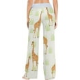 thumbnail image 4 of FREEAMG Women Pajama Pants Lounge Pants Long Stretch Comfy Sleepwear African Giraffe Pale Yellow Grassland, 4 of 7